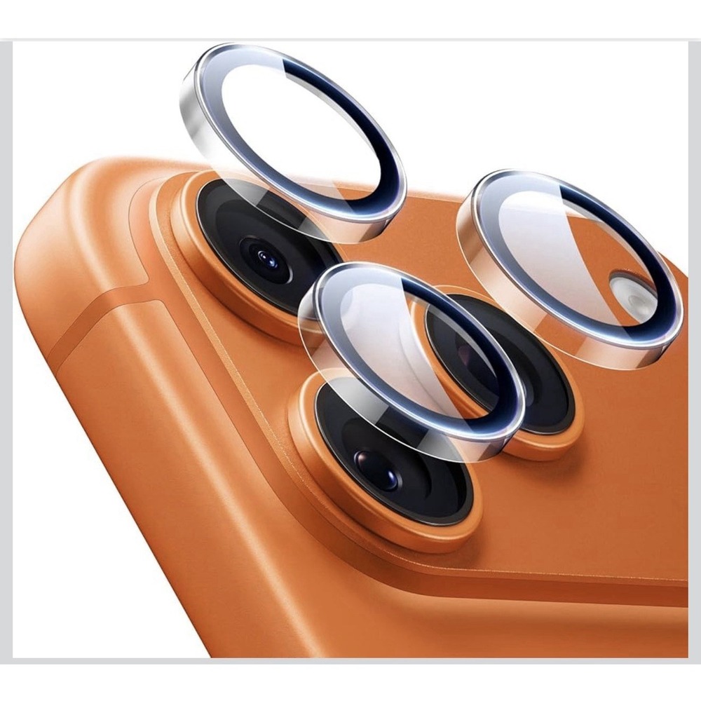 D0045-Camera Lens Protector iPhone 15 14 13 Pro Max 9H Glass Clear 3 Pack